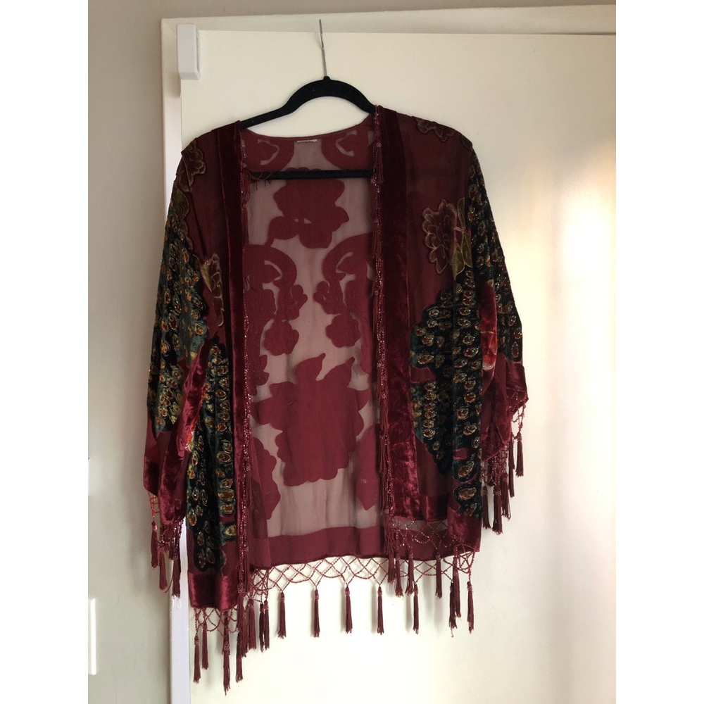 Vintage Festival Beaded Shawl Duster Kimono